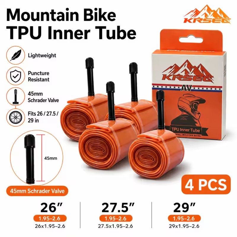 Mountain Biking Tube - TPU製マウンテンバイク用インナーチューブ、超軽量、26インチ、27.5インチ、29インチ、シュレーダーバルブ、パンク防止、自転車用タイヤ、サイクリング、MTBバイク用アクセサリー