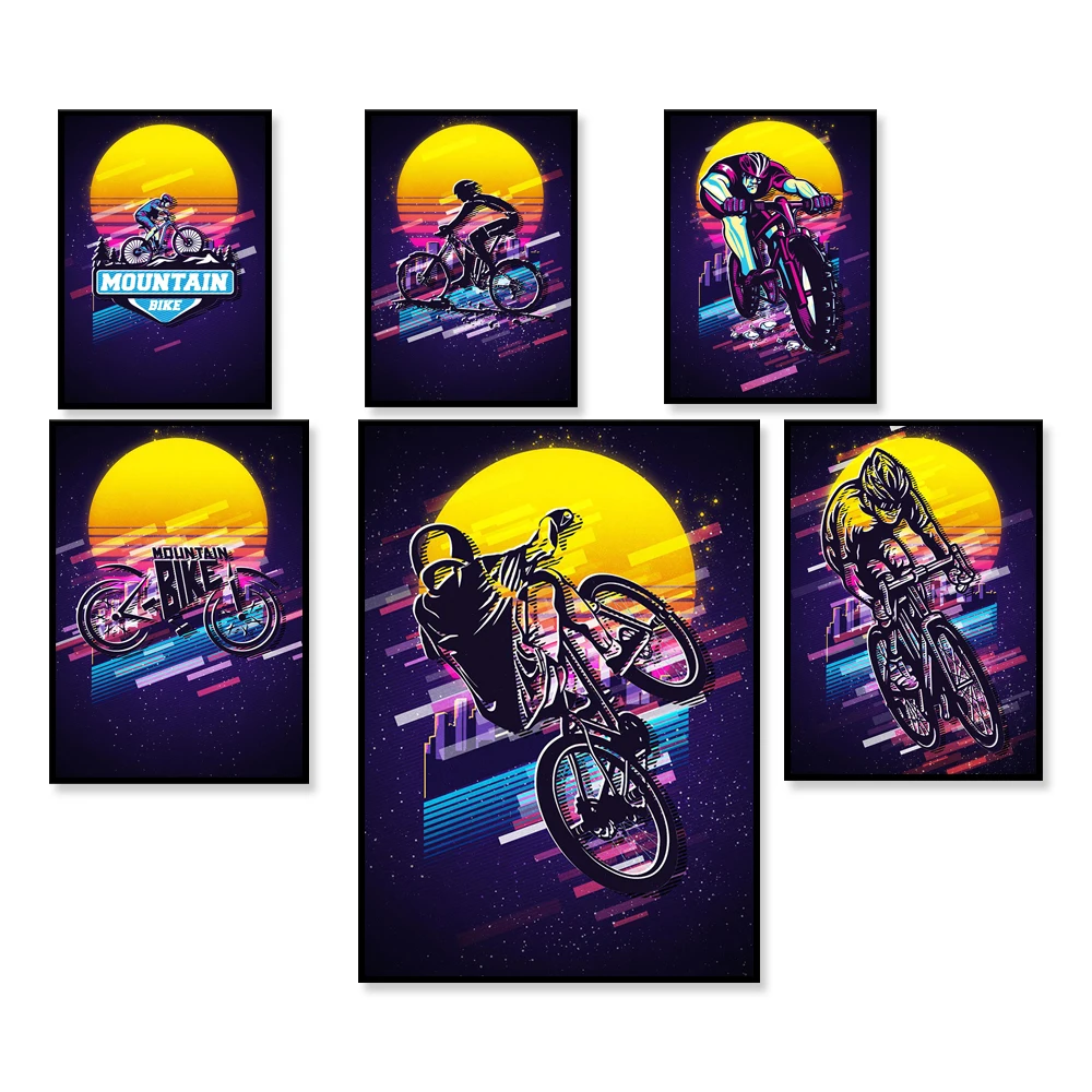 Mountain Biking York - レトロなマウンテンバイクのポスター,イラスト,ファインアート,マイセラピー
