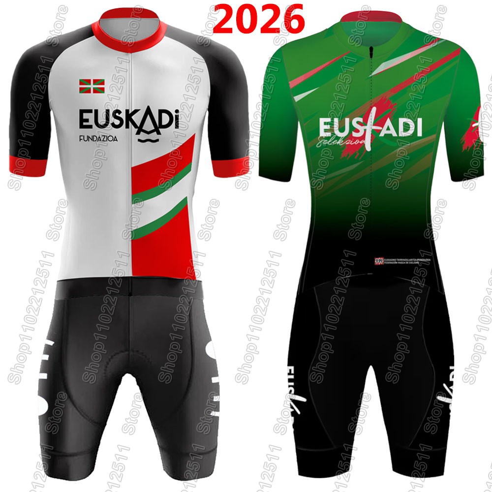 Mountain Biking Trousers - Euskadi チームサイクリングジャージ 2026 セット夏スペイン自転車服ロードバイクシャツスーツ自転車ビブショーツ MTB Ropa