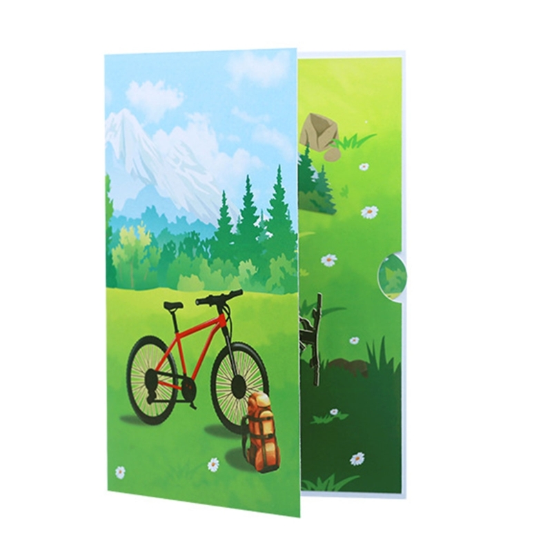 Mountain Biking Holidays - マウンテン バイク アートワーク付き 3D メッセージ カード、3D
