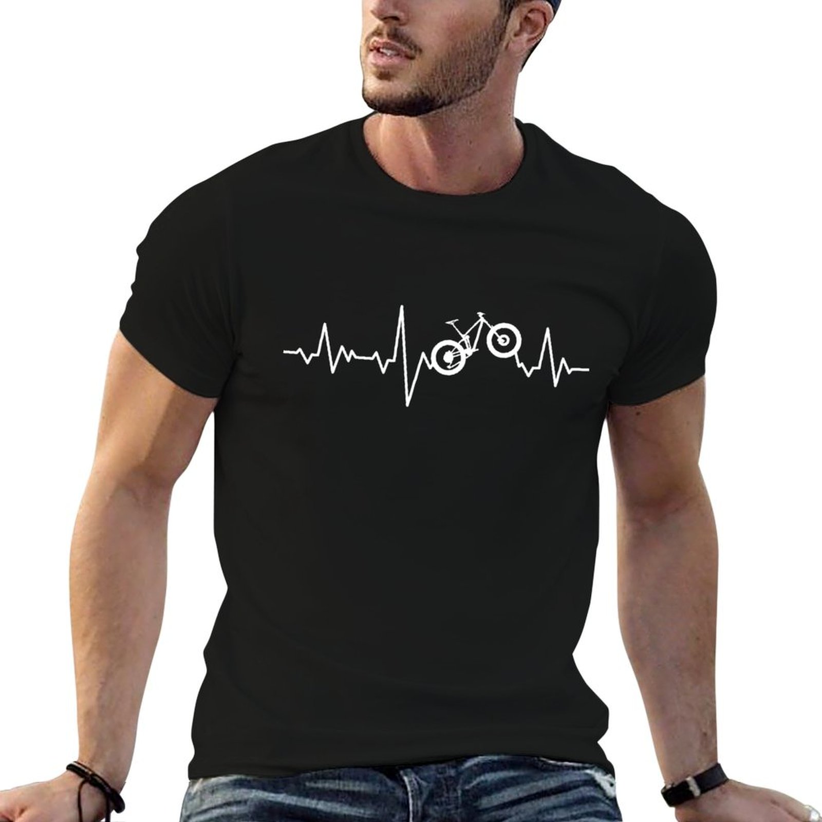 Mountain Biking Holidays - マウンテンバイク ハートビート バイキング MTB愛好家向け Tシャツ ホリデーシンプルTシャツ