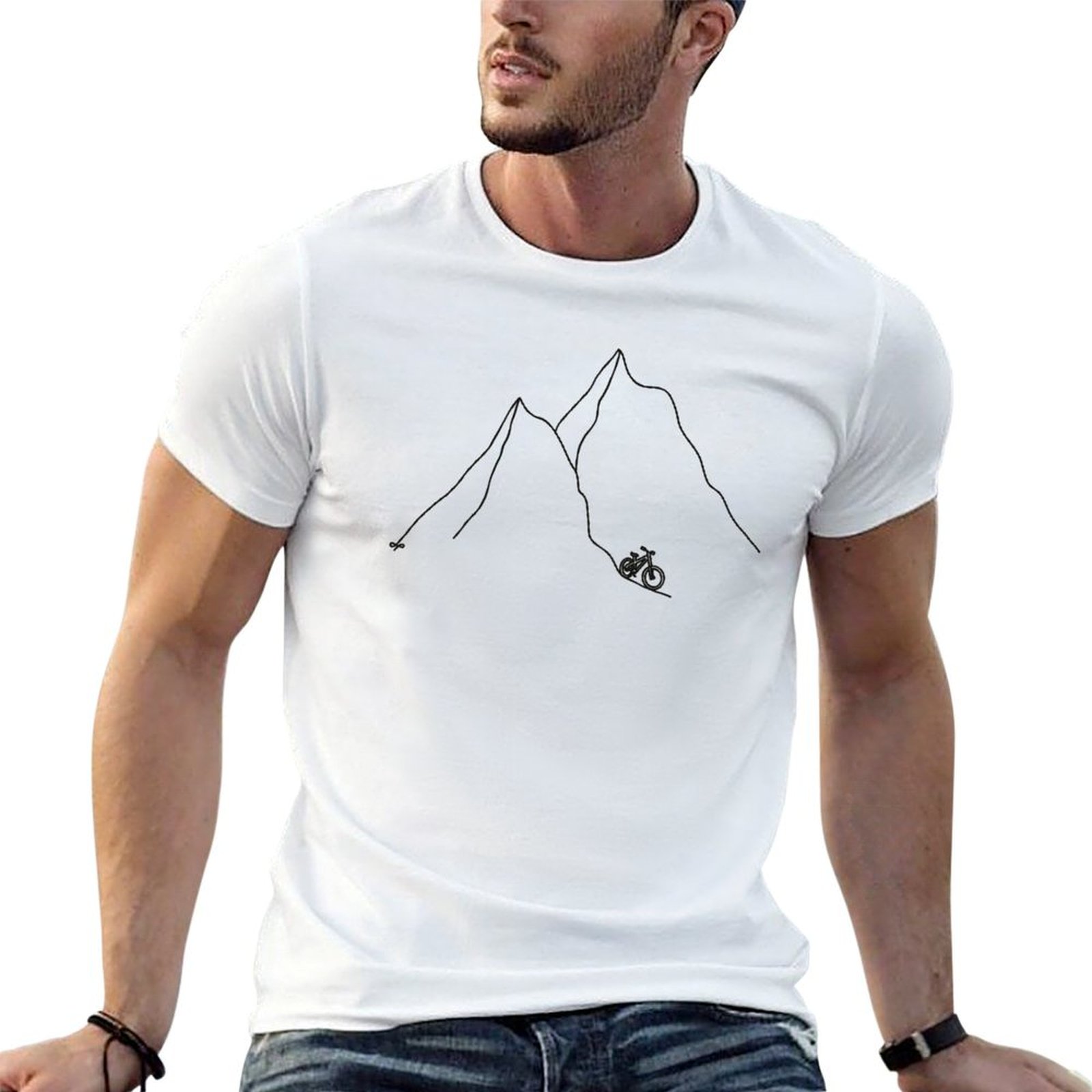 Mountain Biking Holidays - マウンテンバイク (ブラックデザイン) Tシャツ ホリデーパーティー Tシャツ メンズ用