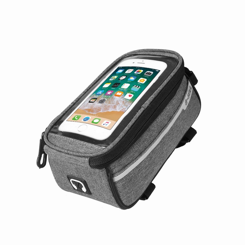 Mountain Biking Tube - マウンテンバイク タッチスクリーン 携帯電話バッグ 自転車フロントトップチューブフレームバッグ 防水バイクアッパーパイプバッグ 自転車バッグ