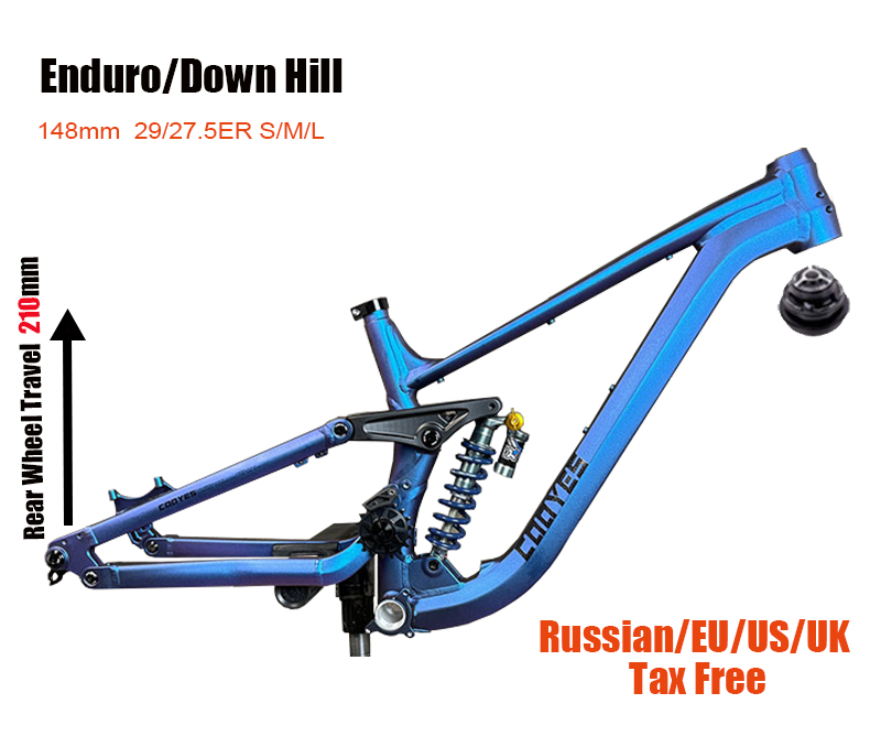 Mountain Biking Uk - フルサスペンションアルミバイクフレーム、ソフトテール、210mmトラベル、29/27.5インチER、DH、エンデューロ、MTBフレームセット、ブースト12X148mm、DPDによるEU・英国向け配送