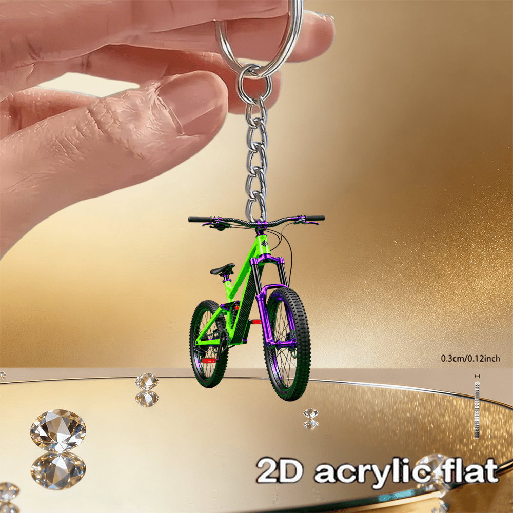 2D マウンテンバイクキーホルダー鮮やかなキーリングフラット - Mountain Biking Holidays のレビューと価格